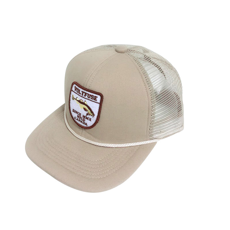 patch and rope trucker hat